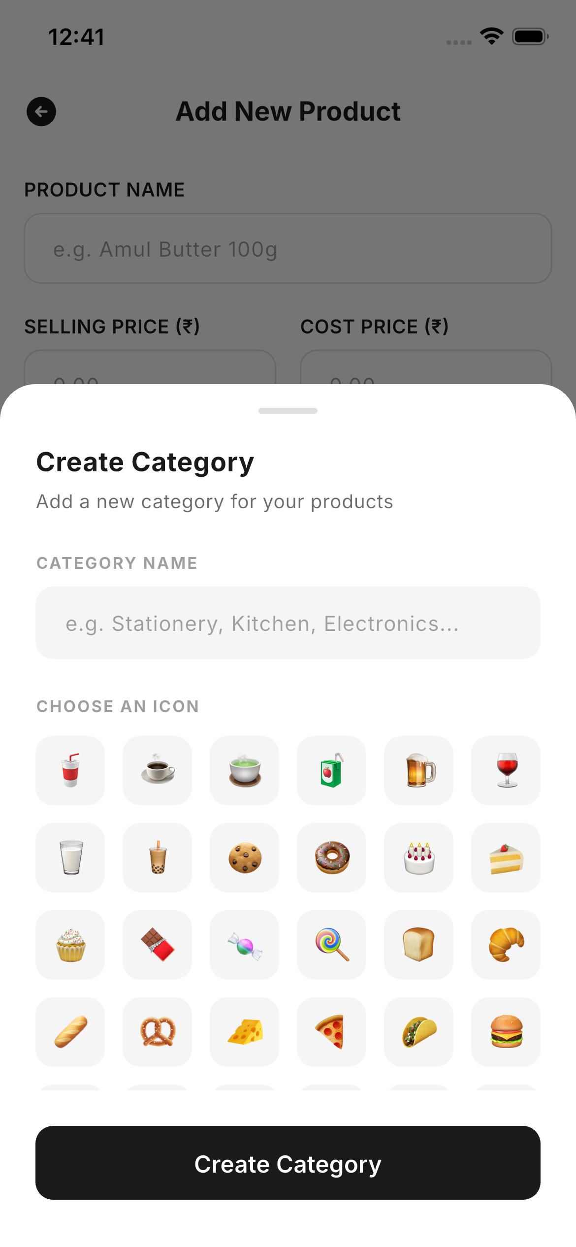 Category creation