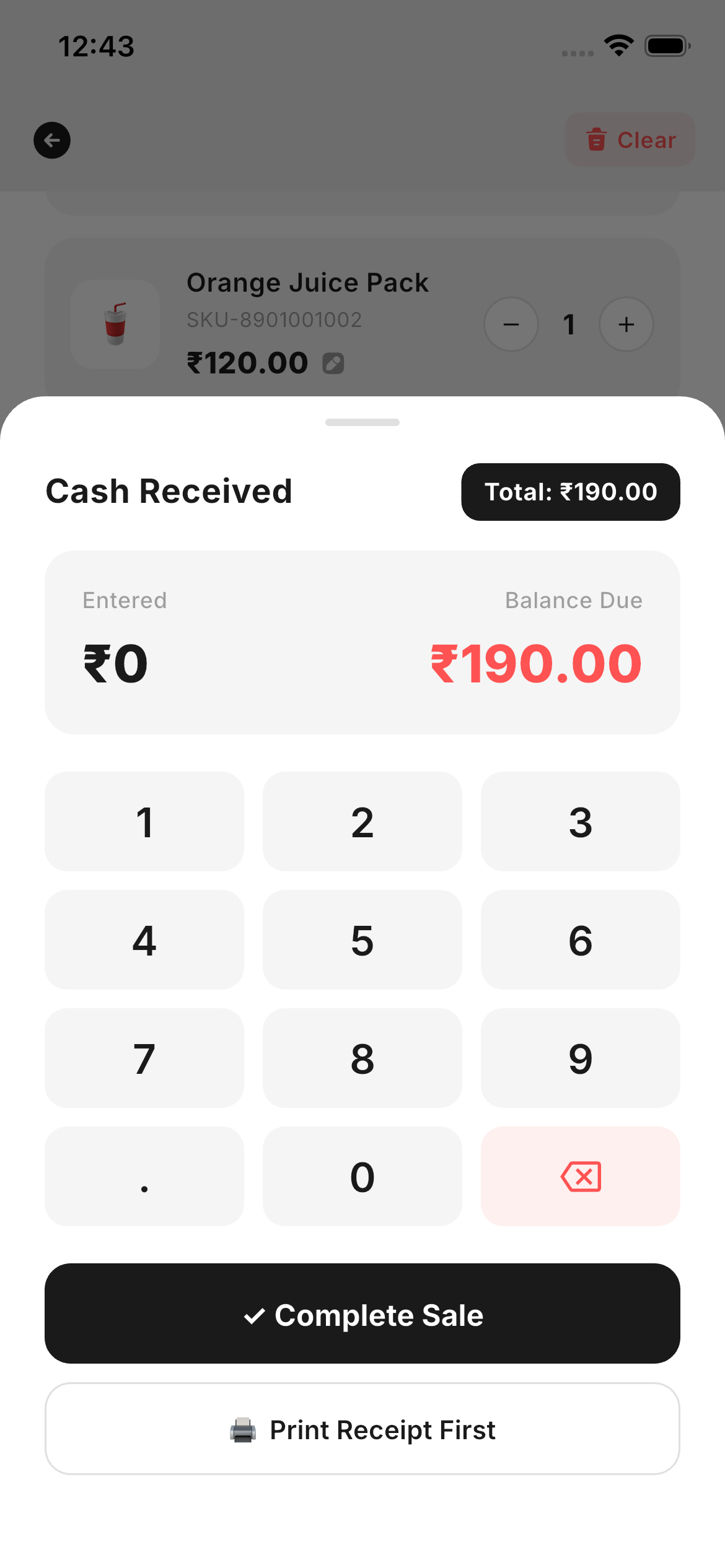 Cash calculator