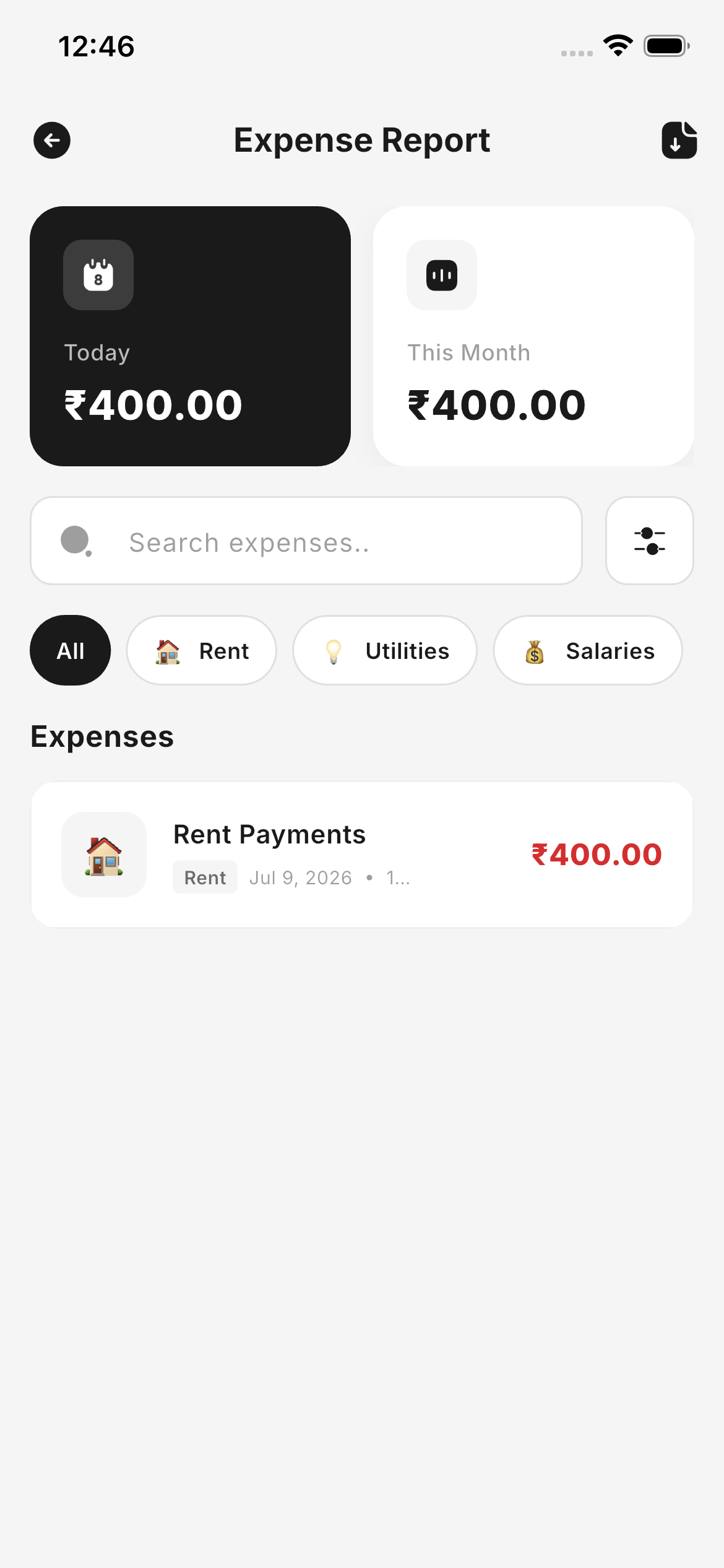 Expense report